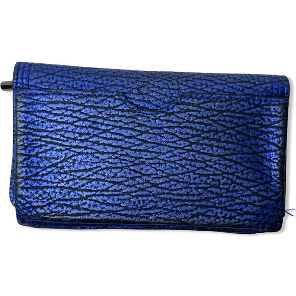 3.1 Phillip Lim Metallic Blue Leather Wallet (Hard-to-Find Color) - Picture 4 of 15